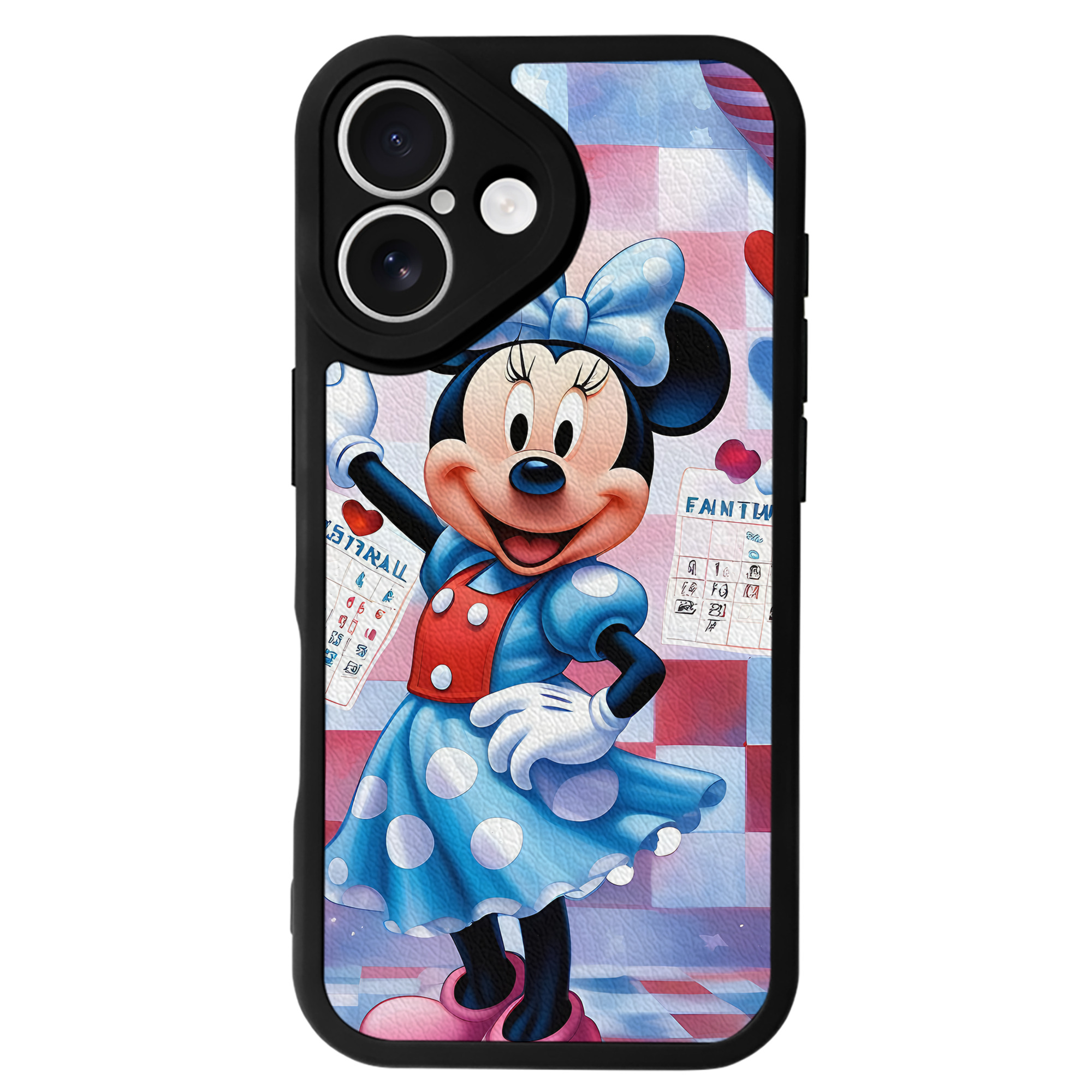 （画像用） ミッキーマウス Mickey Mouse 【iPhone 16シリーズ対応】シリコンスマホケース（レザー調） 材質：シリコン